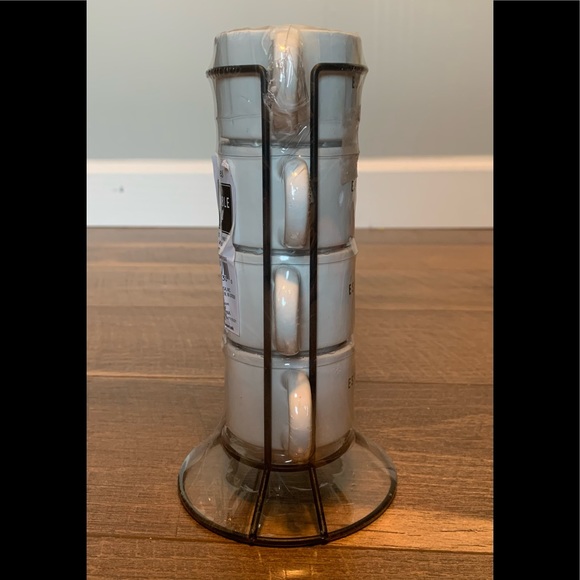 New Espresso Stackable Earthenware Mug Set With Stand - Picture 2 of 4